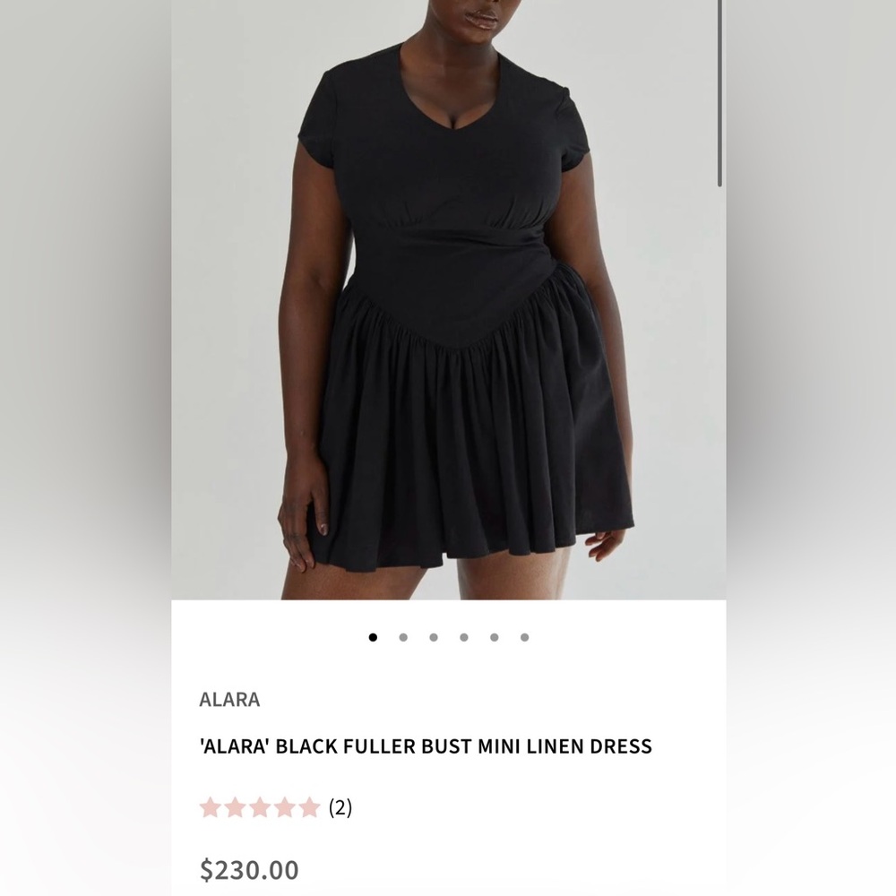 Taideux London Alara Black Linen Mini Dress Pin Up Corset Waist US 8 NWT $230